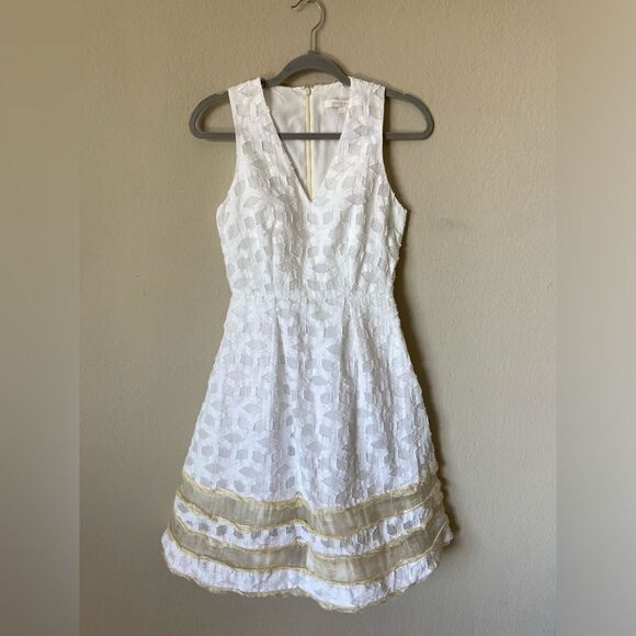 Jonathan Simkhai Midi White Dress Sleeveless Twill Size 2 - Picture 8 of 10